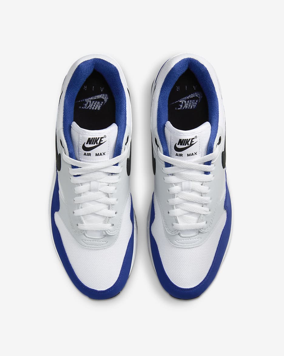 Nike Air Max 1 Zapatillas - Hombre - Blanco/Deep Royal Blue/Pure Platinum/Negro