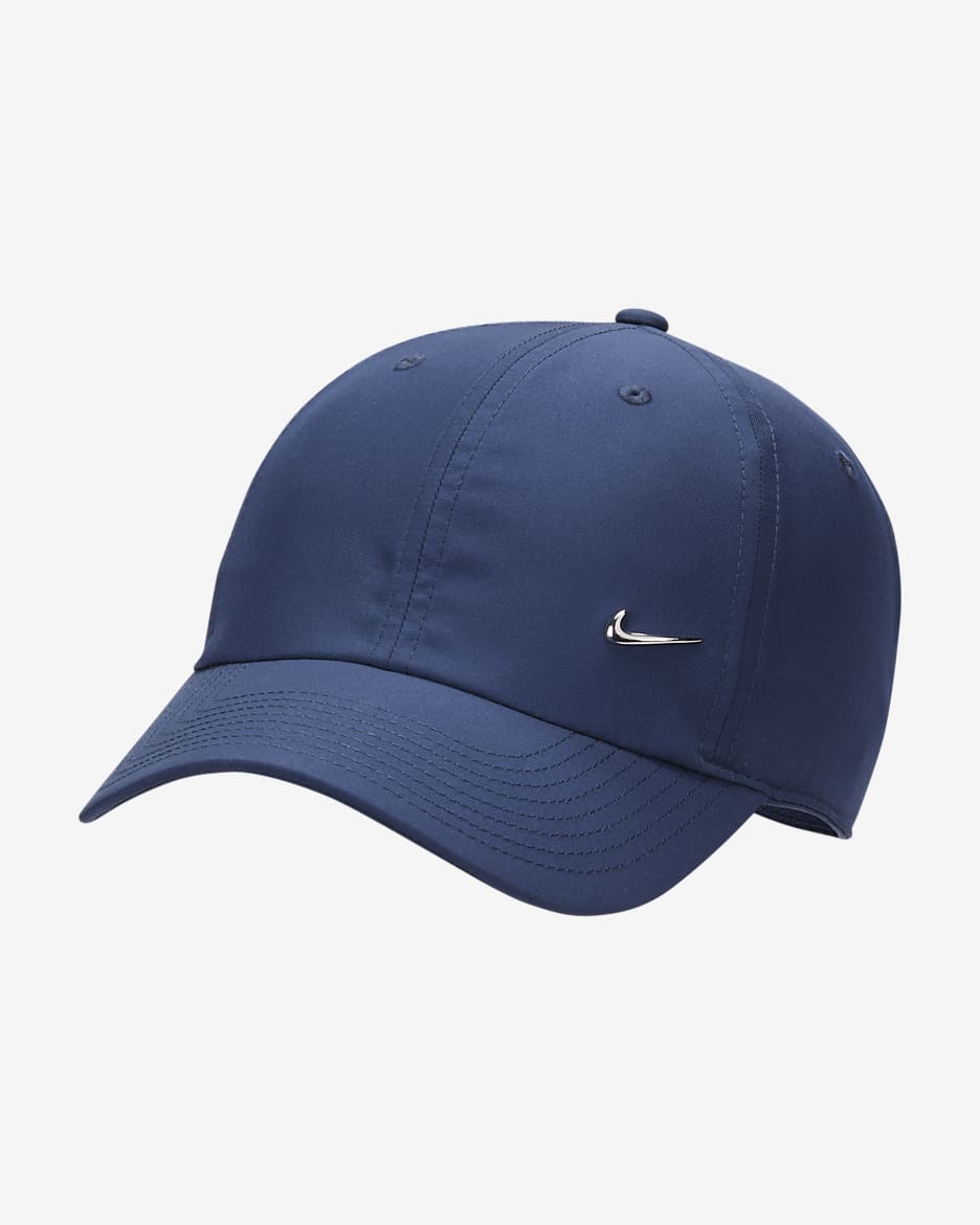 Nike Dri-FIT Club Unstructured Metal Swoosh Cap - Midnight Navy/Metallic Silver