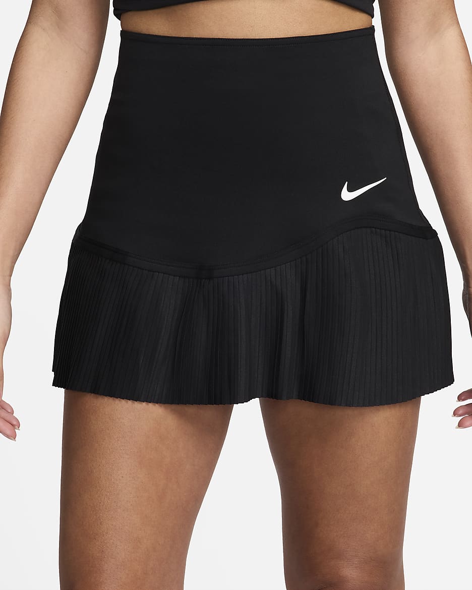 Jupe de tennis Dri-FIT Nike Advantage pour femme - Noir/Noir/Blanc