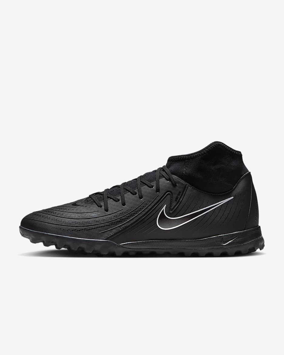 Nike Phantom Luna 2 Academy TF High-Top Football Shoes - Black/Black