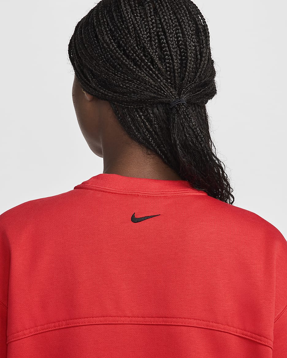 Damska bluza o luźnym kroju z dzianiny dresowej Nike Sportswear Breaking - Light Crimson