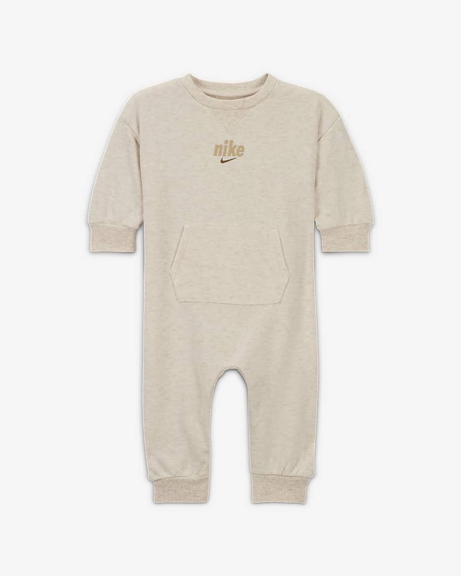 Nike Everyone From Day One Baby (0-9M) Crew Coverall - Pale Ivory