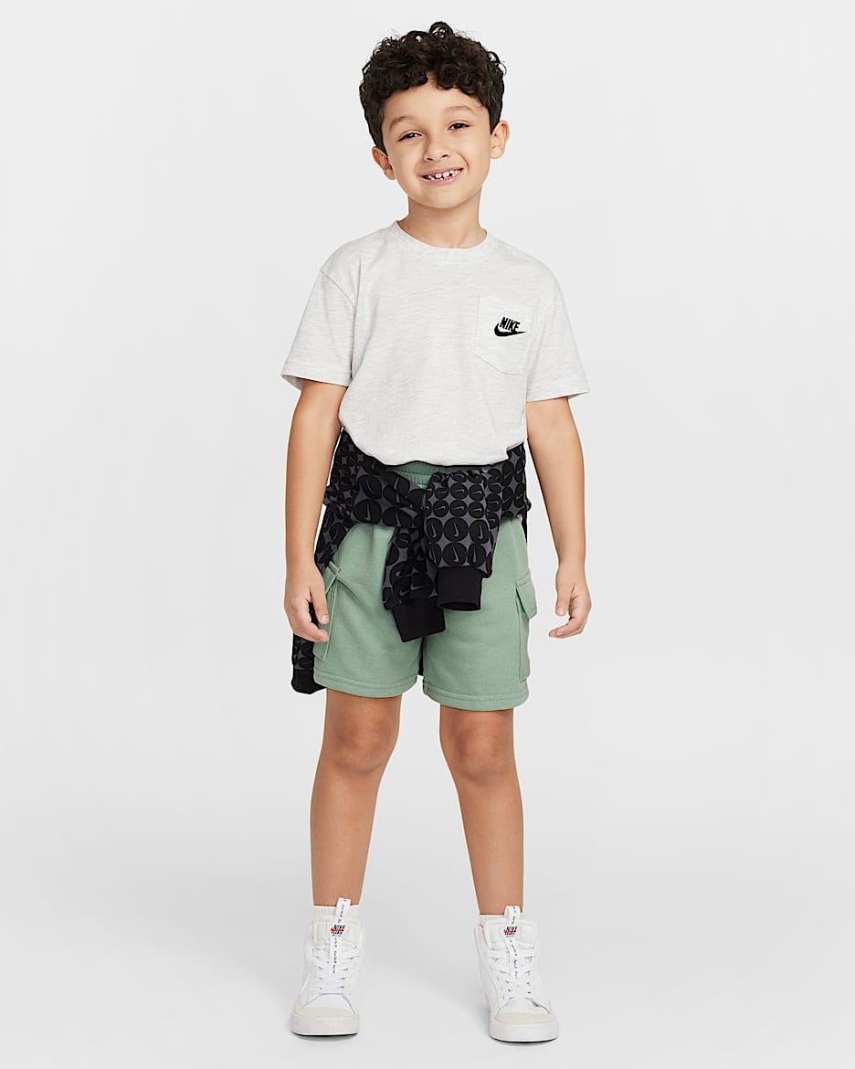 ナイキ スポーツウェア リトルキッズ ポケット Tシャツ アンド フレンチ テリー ショートパンツ セットアップ - スチーム