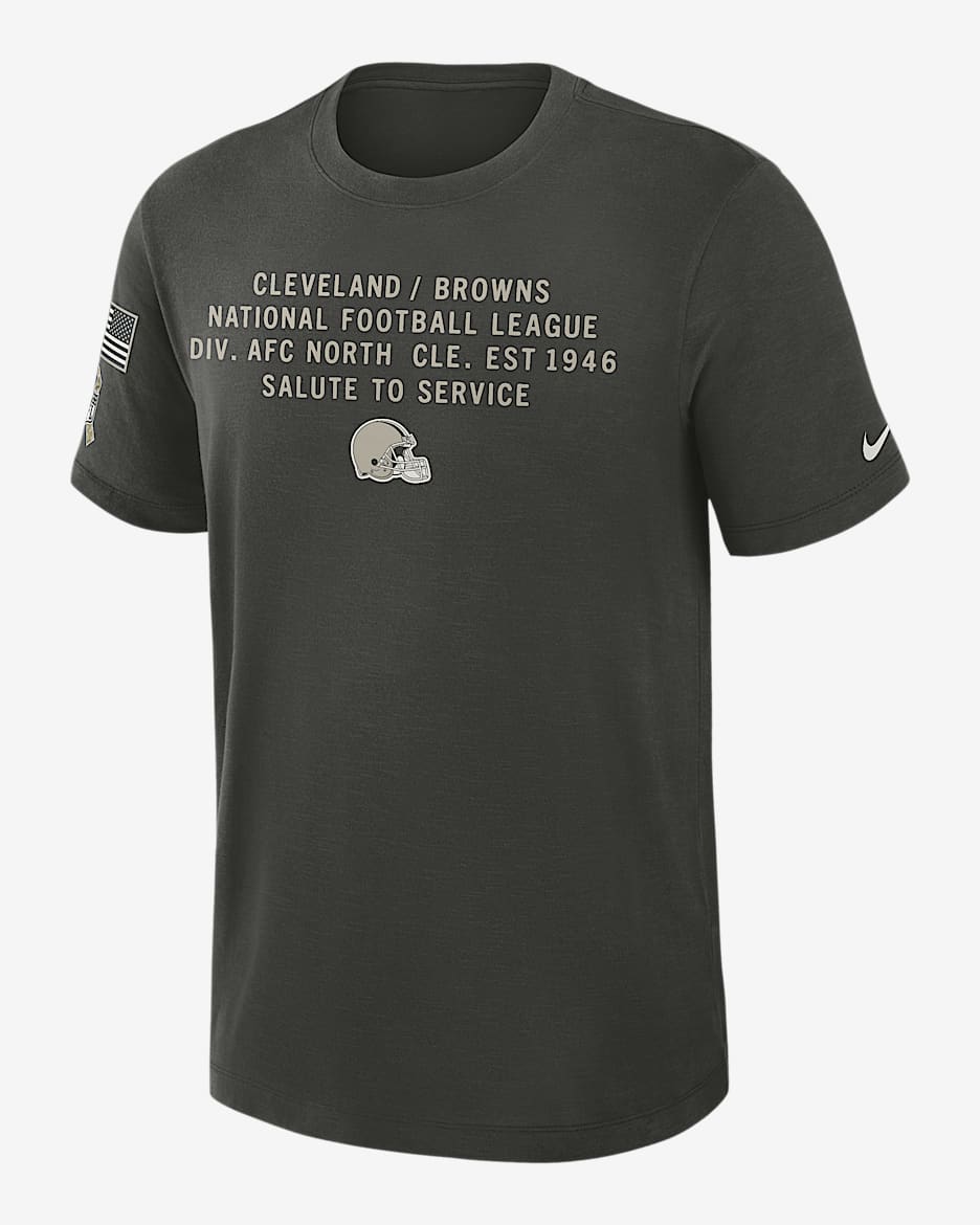 Playera Nike Dri-FIT de la NFL para hombre Cleveland Browns Salute to Service Slub - Verde bosque