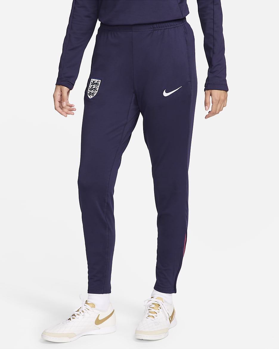 Inglaterra Strike Pantalón de fútbol de tejido Knit Nike Dri-FIT - Mujer - Purple Ink/Rosewood/Blanco