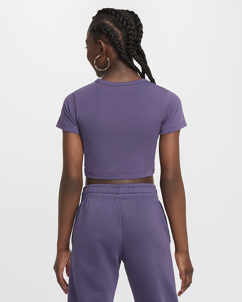 Nike Sportswear Crop-T-Shirt (Mädchen) - Dark Raisin