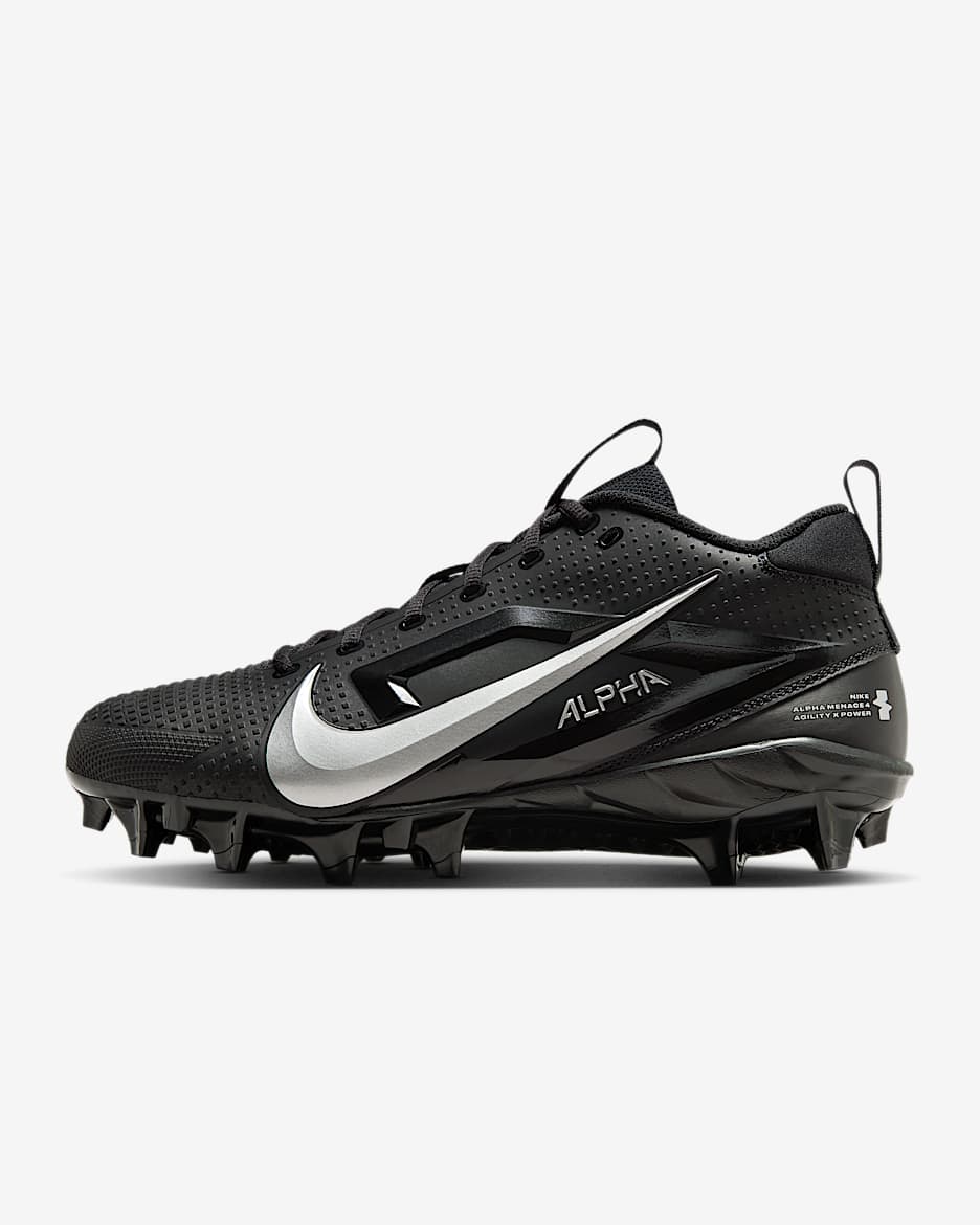 Nike Alpha Menace 4 Varsity Football Cleats - Black/Metallic Silver