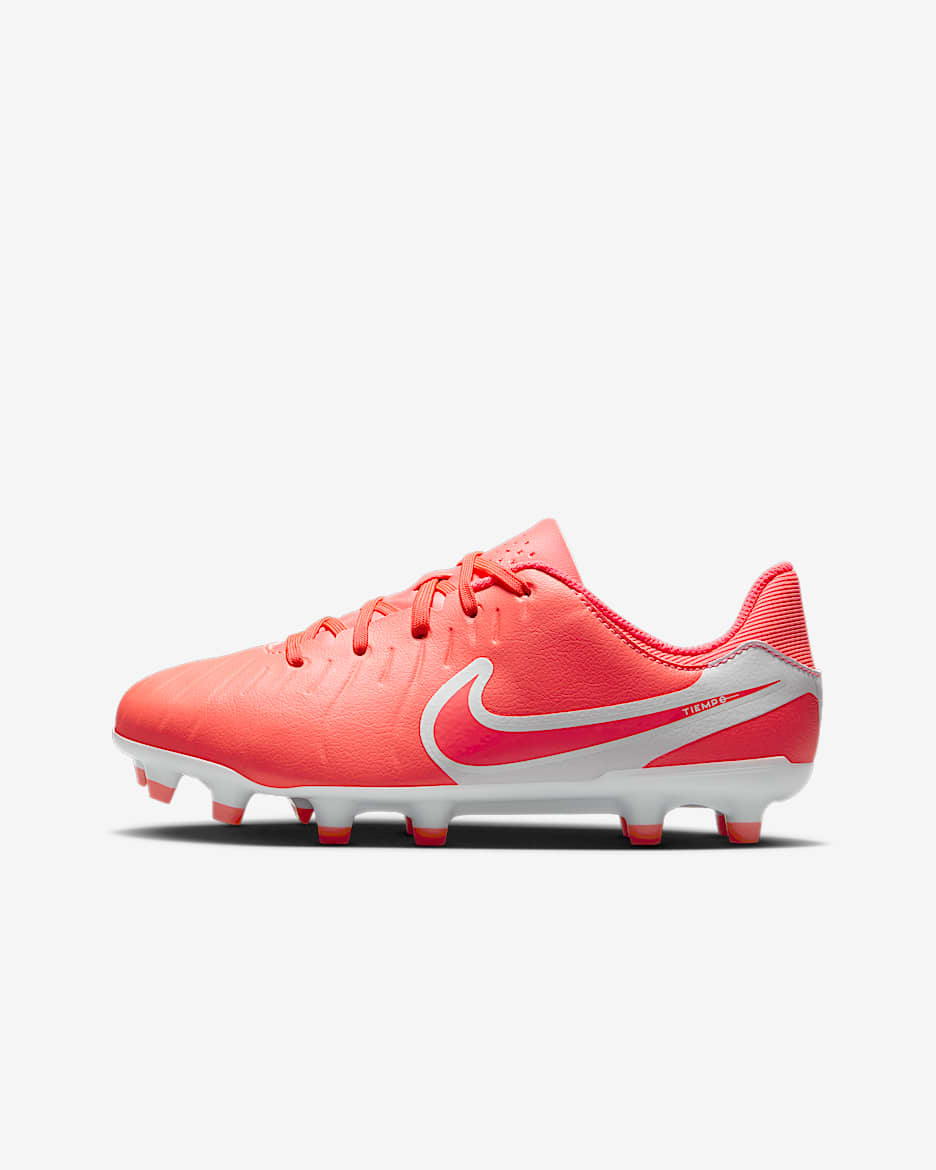 Nike Jr. Tiempo Legend 10 Academy Younger/Older Kids' Multi-Ground Low-Top Football Boot - Hot Lava/White