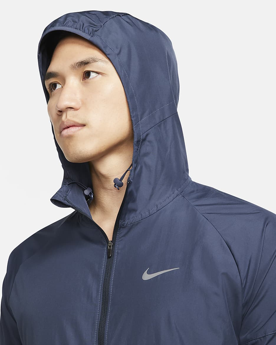 เสื้อแจ็คเก็ตวิ่งผู้ชาย Nike Repel Miler - Thunder Blue/Dark Obsidian