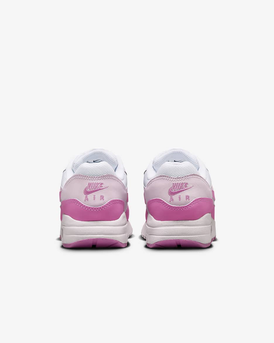 Calzado para niños talla grande Nike Air Max 1 - Blanco/Espuma rosa/Rosa alegre