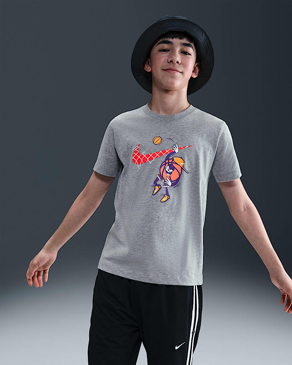 Nike Sportswear Big Kids' T-Shirt - Dark Grey Heather