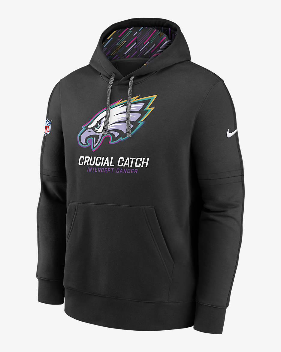 Philadelphia Eagles Crucial Catch Club Men's Nike NFL Pullover Hoodie - Black
