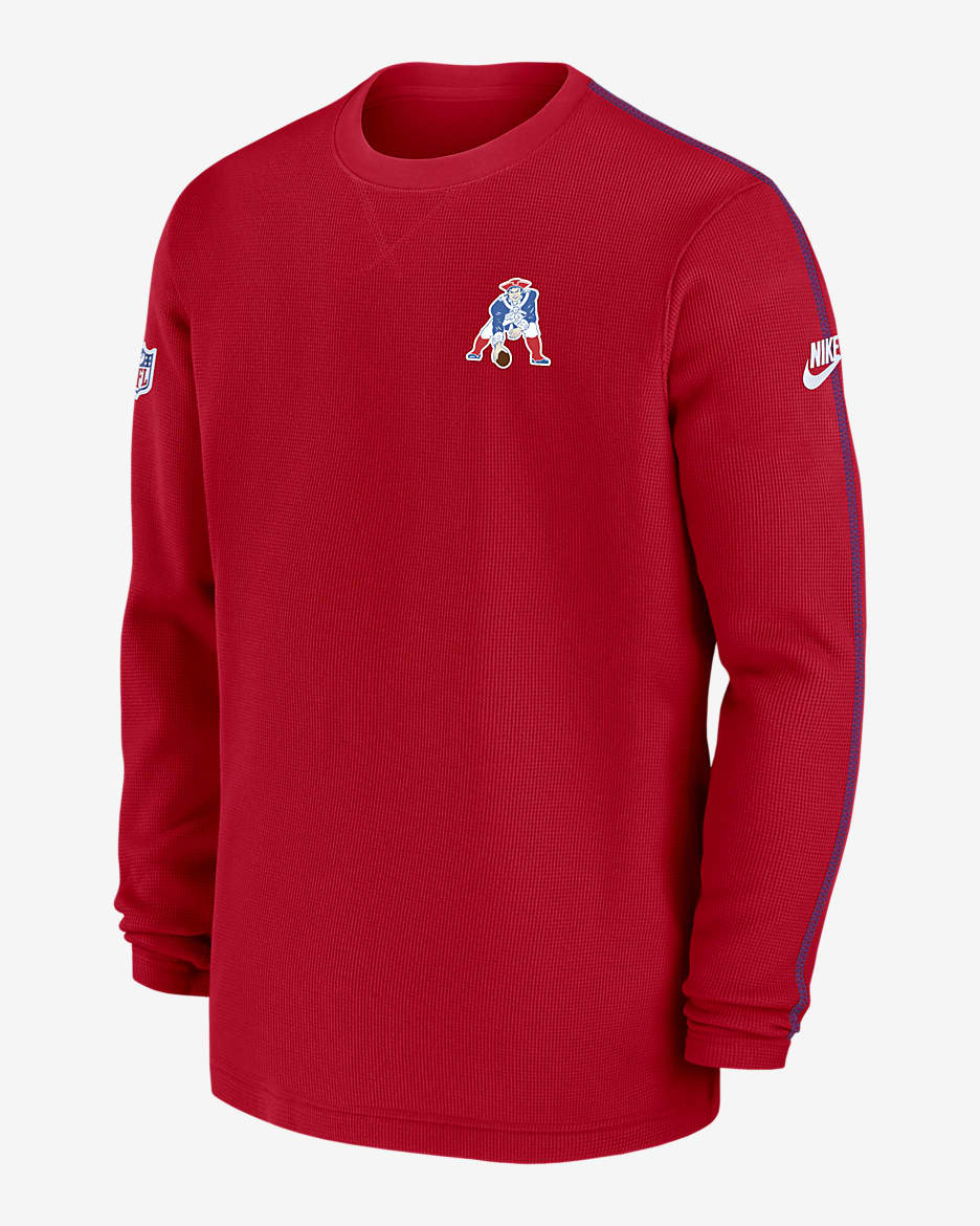 New England Patriots Logo Coach Men’s Nike NFL Long-Sleeve Top - Red