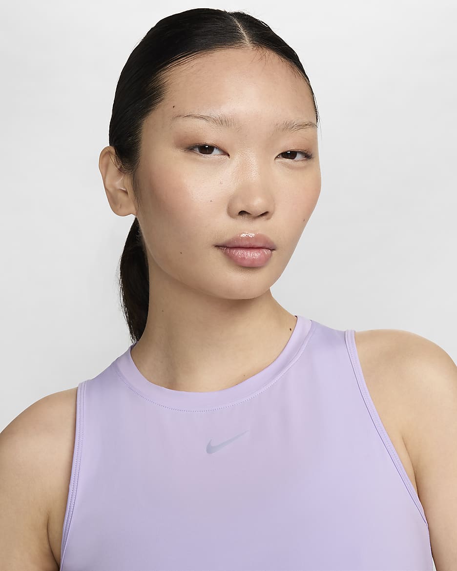 Nike One Classic Women's Dri-FIT Tank Top - Lilac Bloom/Black