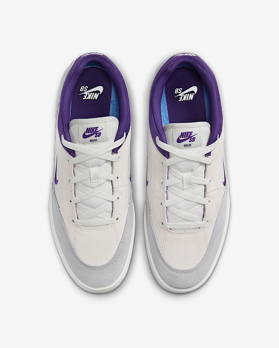 Tenis para hombre Nike SB Malor - Tinte platino/Gris lobo/Blanco cumbre/Morado cancha