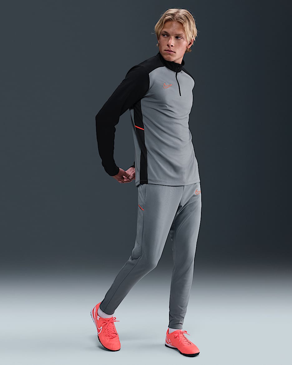 Nike Academy Men's Dri-FIT Soccer Pants - Cool Grey/Cool Grey/Bright Crimson