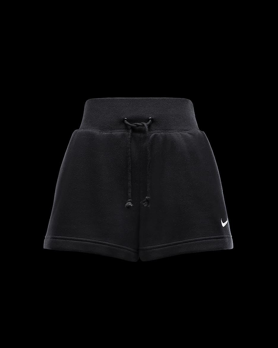 Nike Sportswear Phoenix Fleece Shorts mit lockerer Passform und hohem Taillenbund für Damen - Schwarz/Sail