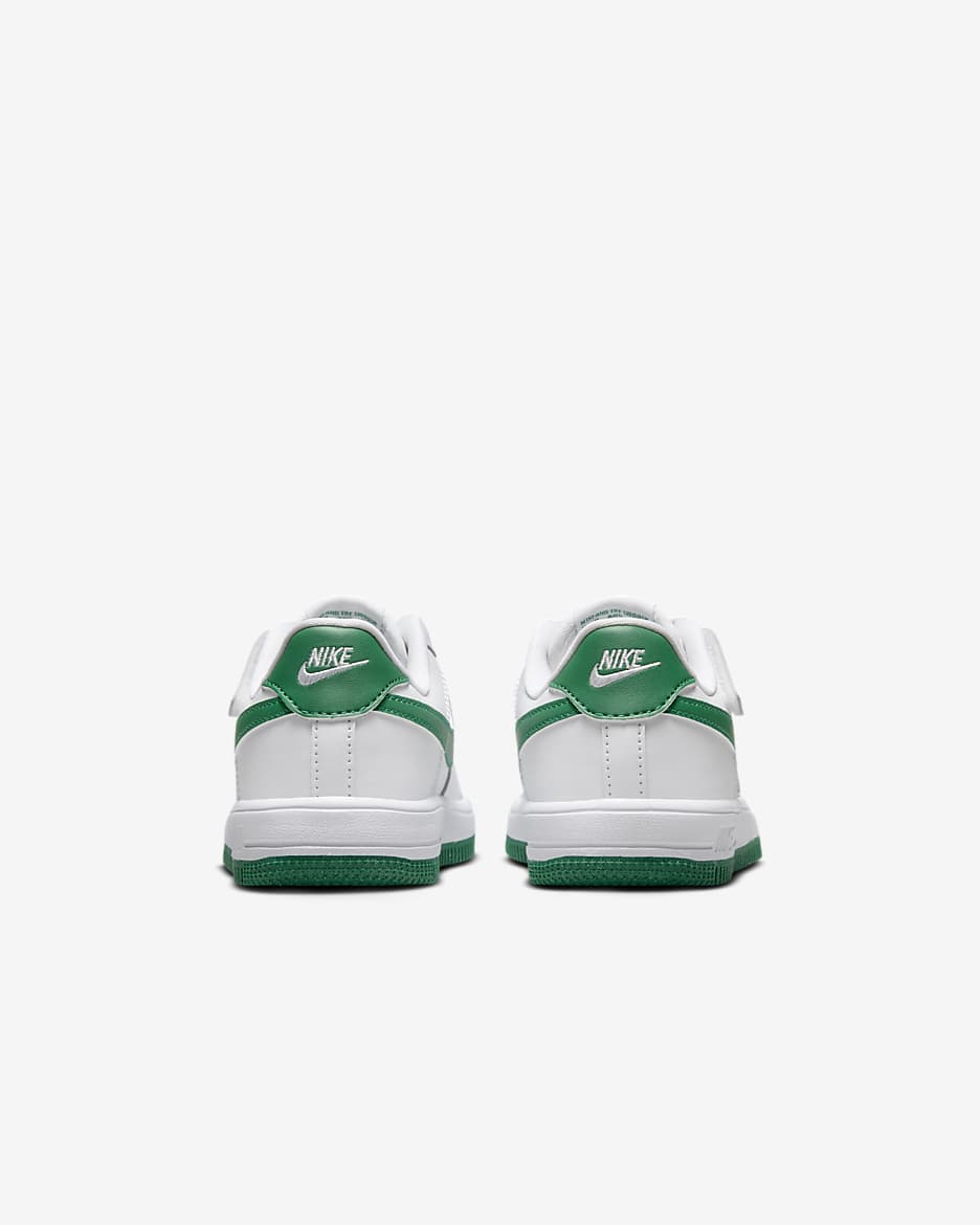 Nike Force 1 Low EasyOn Little Kids' Shoes - White/White/Malachite