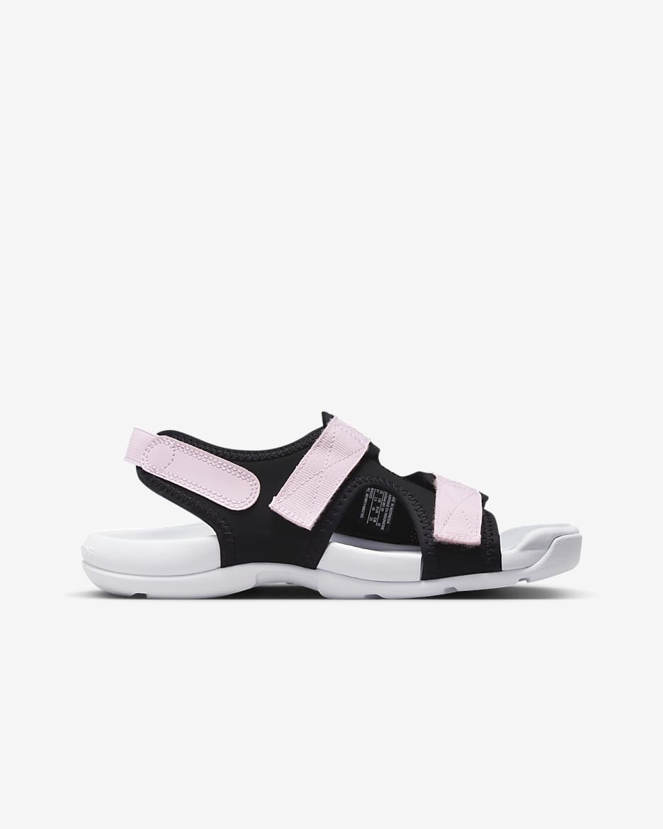 Nike Sunray Adjust 6 Older Kids' Slides - Black/White/Pink Foam