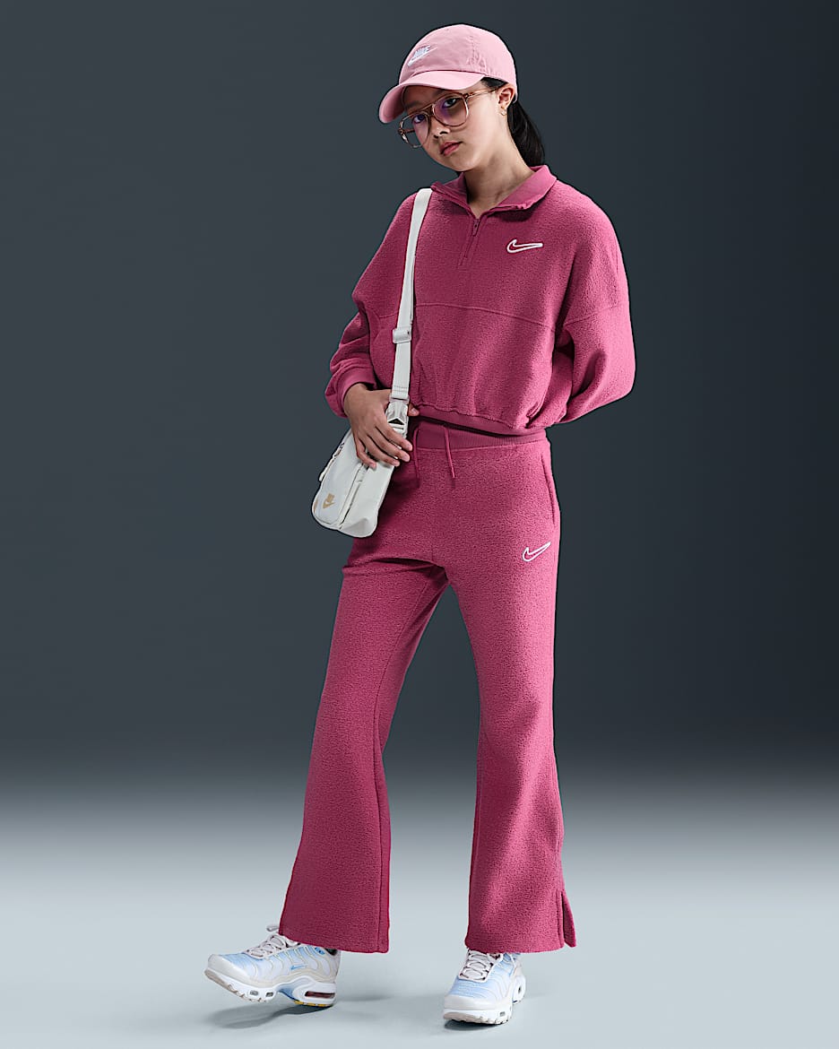 Nike Sportswear Big Kids' (Girls') Fleece Pants - Sweet Beet/White