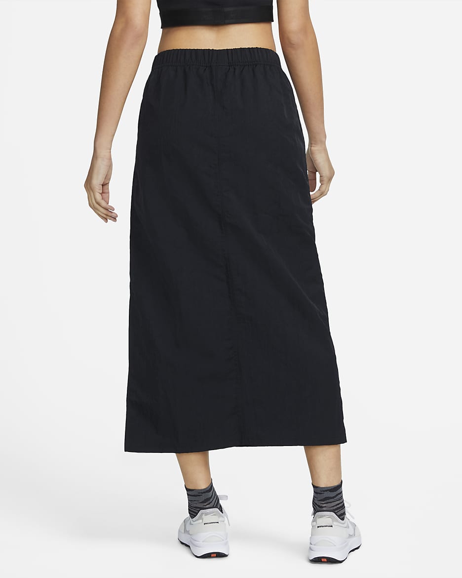 Nike Sportswear Essential Women's High-Waisted Woven Skirt - Black/White