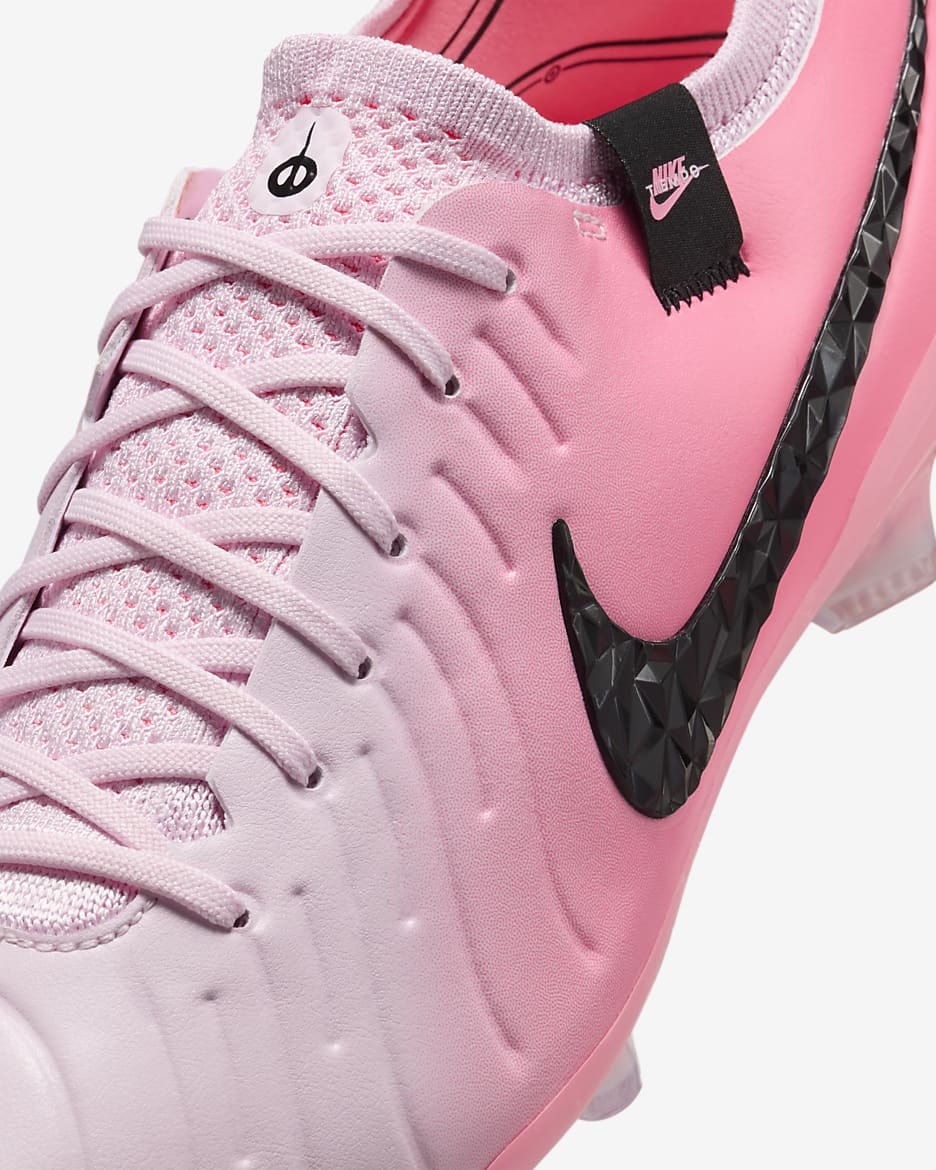 Nike Tiempo Legend 10 Elite FG Low-Top-Fußballschuh - Pink Foam/Schwarz