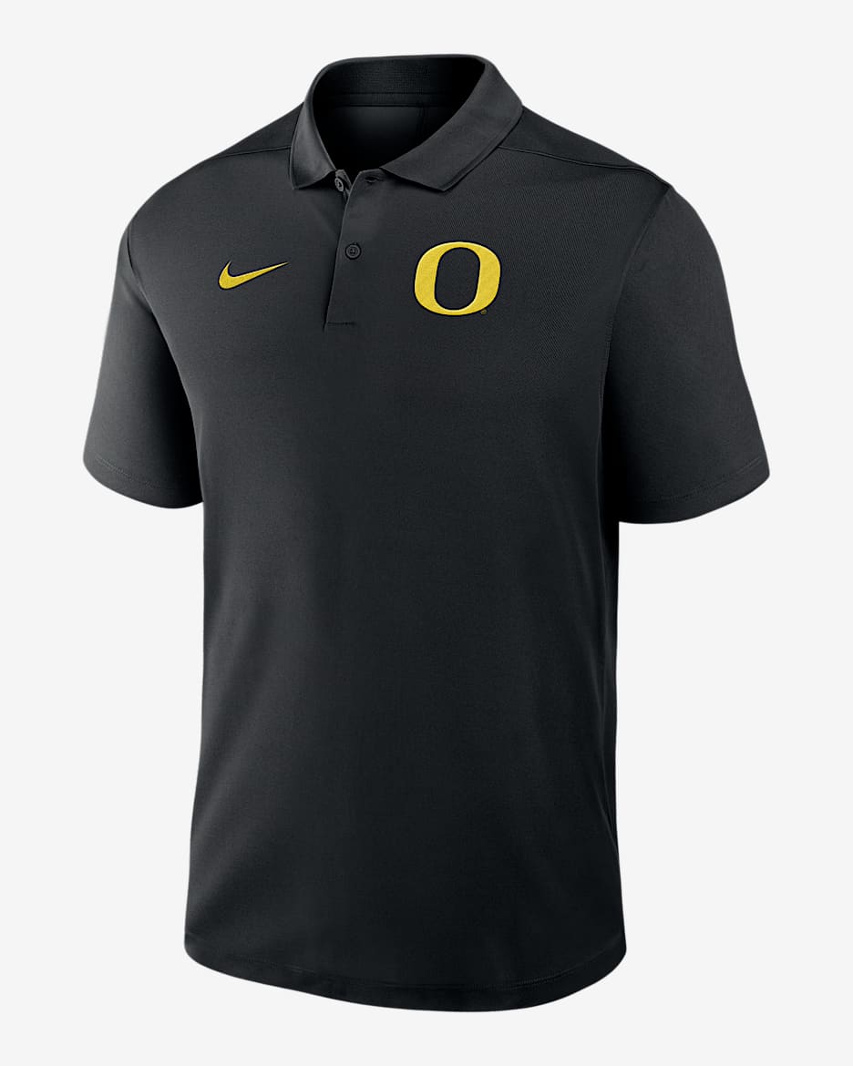 Oregon Primetime Victory Primary Logo Men's Nike Dri-FIT College Polo - Black