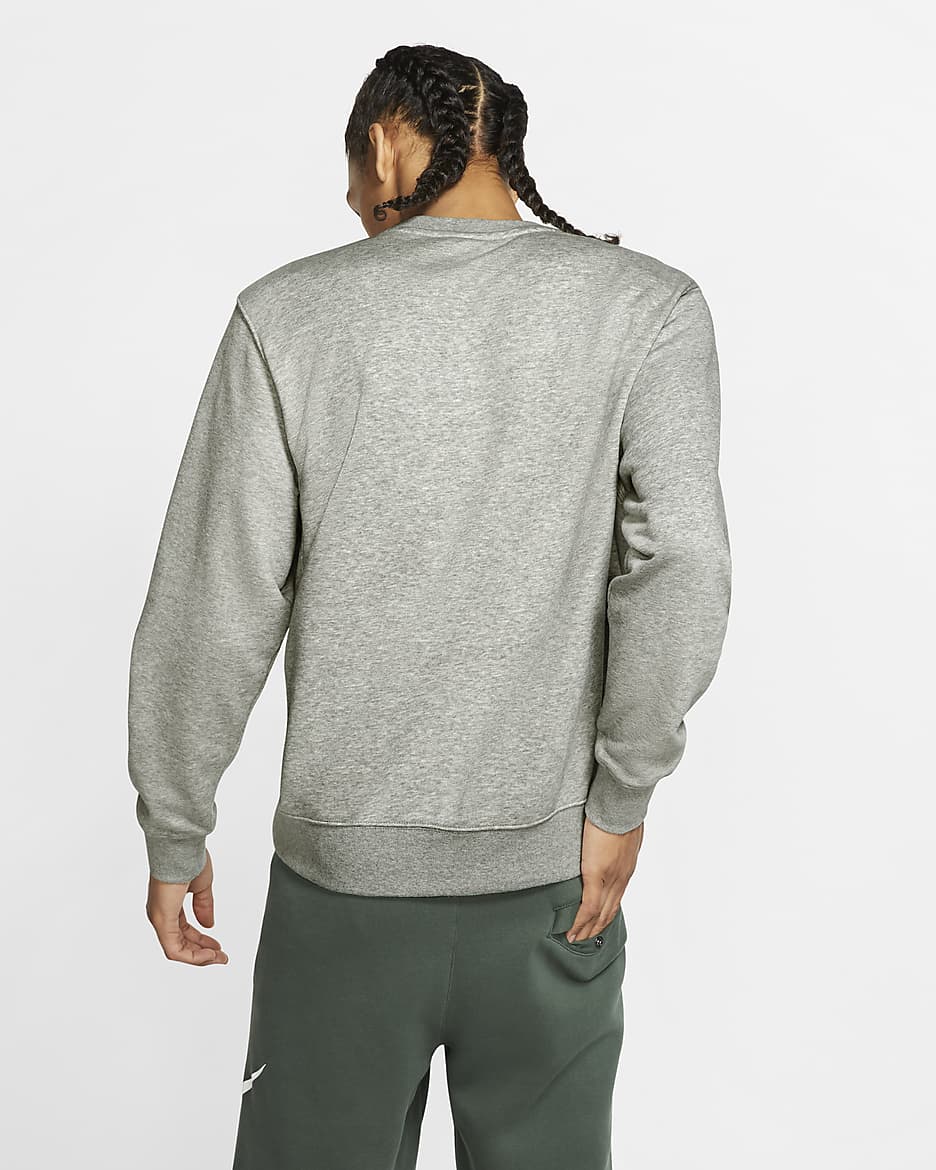 Nike Sportswear Club Men's French Terry Crew - Dark Grey Heather/White