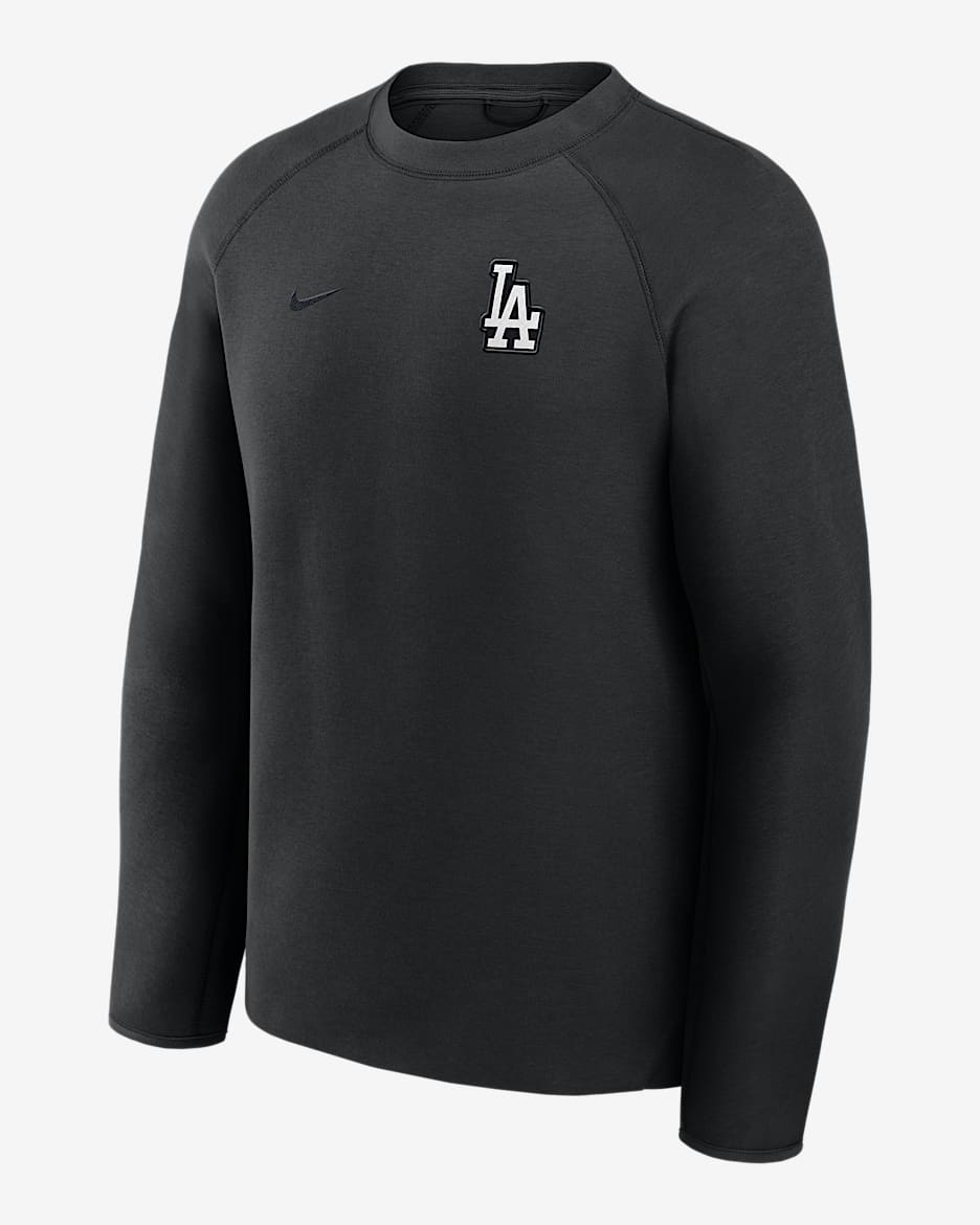 Los Angeles Dodgers Tech Fleece Men's Nike MLB Pullover Crew - Black