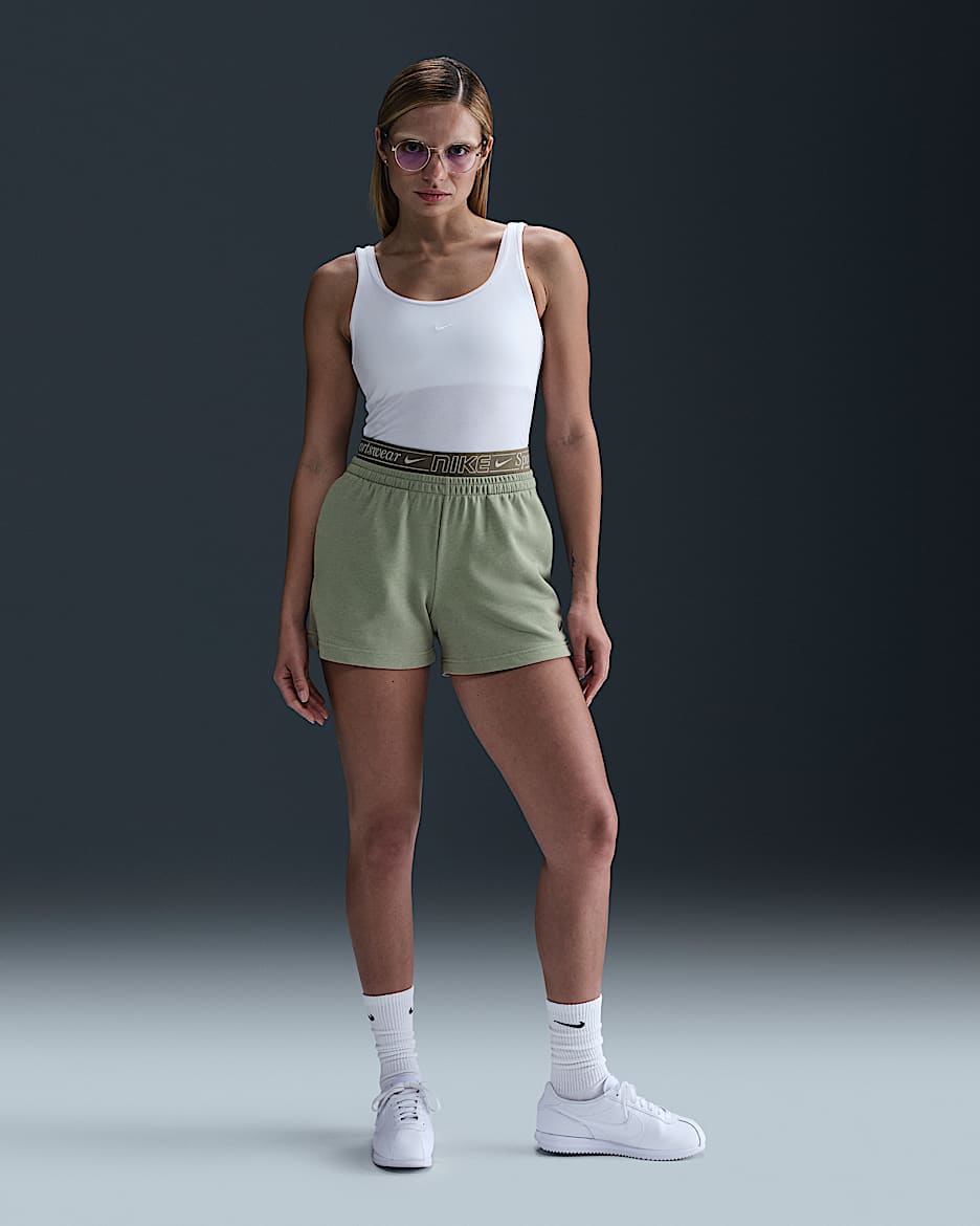 Nike Sportswear Chill Terry Shorts mit mittelhohem Bund (Damen, ca. 10 cm) - Jade Horizon
