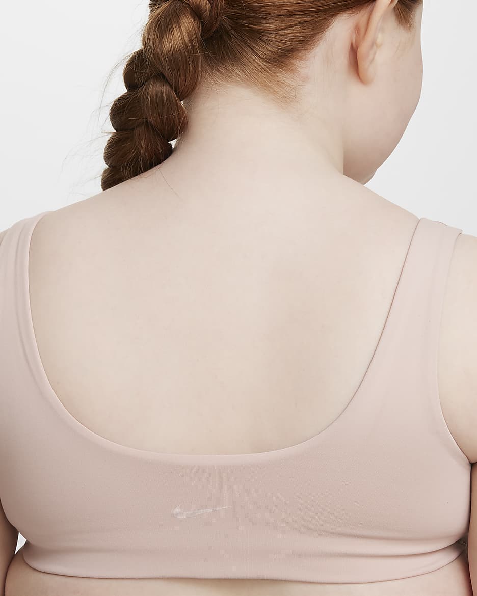 Nike Dri-FIT Alate All U Big Kids' (Girls') Sports Bra (Extended Size) - Particle Beige/White