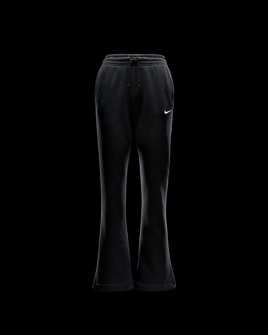 Pantaloni svasati a vita media Nike Sportswear Phoenix Fleece – Donna - Nero/Sail