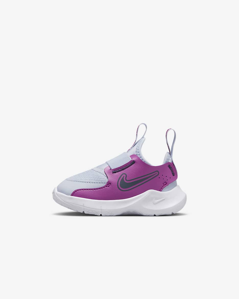 Tenis para bebé e infantil Nike Flex Runner 3 - Gris fútbol/Fucsia cálido/Blanco/Trueno azul