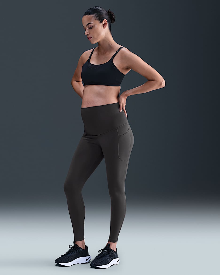 Nike (M) One Women's High-Waisted 7/8 Leggings with Pockets (Maternity) - Thunder Grey