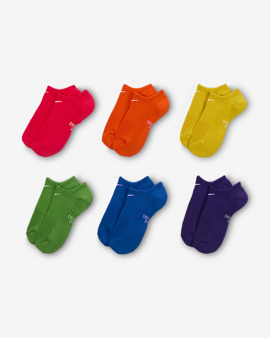 Nike Everyday Kids' Cushioned No-Show Socks (6 Pairs)
