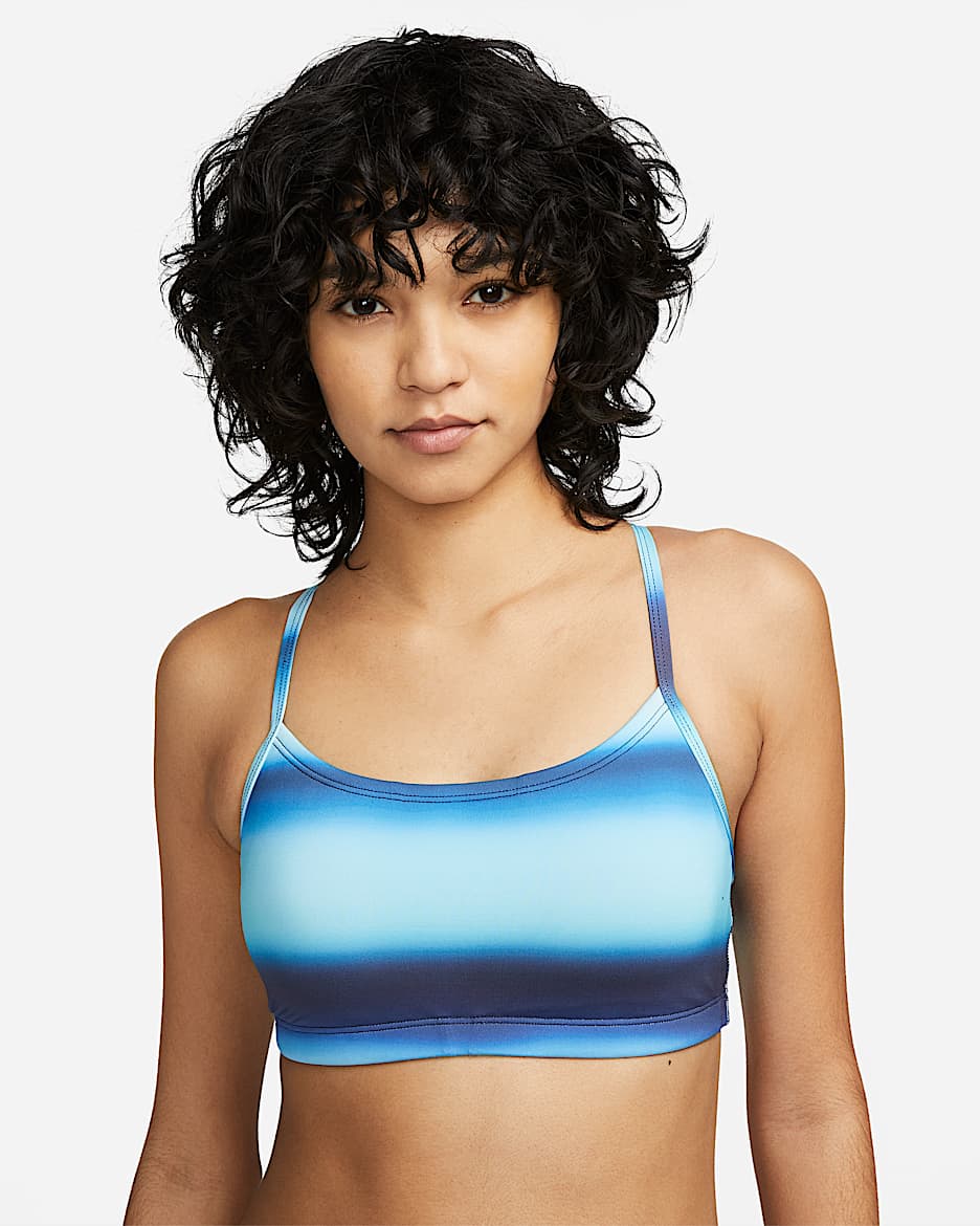 Playera tankini convertible en capas para mujer Nike Swim - Azul marino medianoche