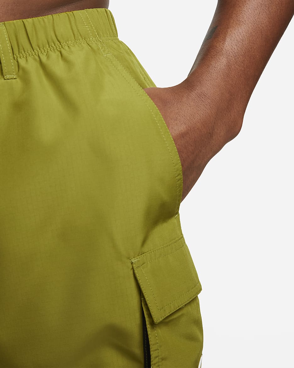 Nike Men's 5" Belted Packable Swim Trunks - Moss