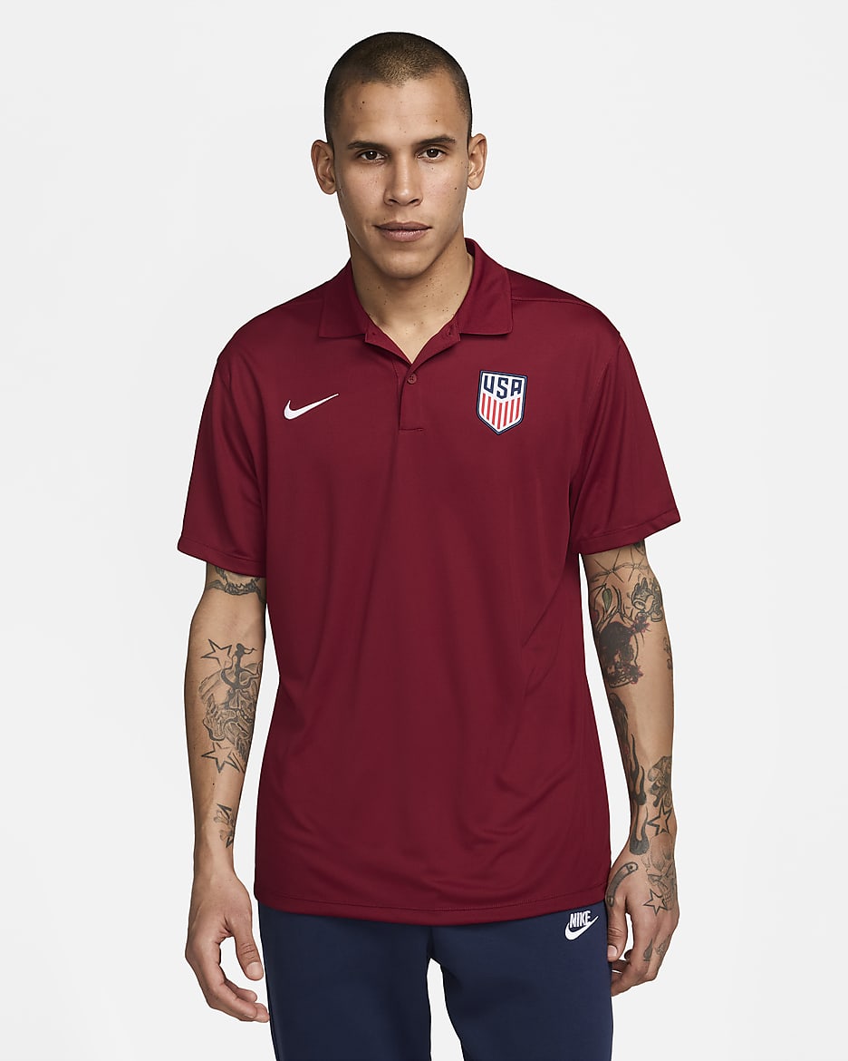 USMNT Victory Men's Nike Dri-FIT Soccer Polo - Team Red/White