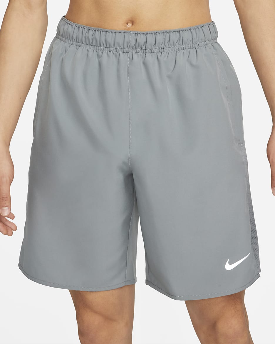 Nike Dri-FIT Challenger 男款 9" 無襯裡多功能短褲 - Smoke Grey/Smoke Grey/黑色