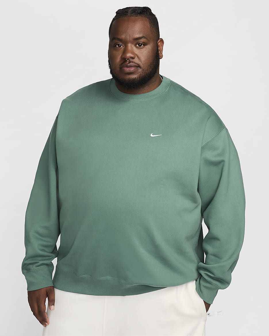 Nike Solo Swoosh Men's Fleece Crew - Bicoastal/White