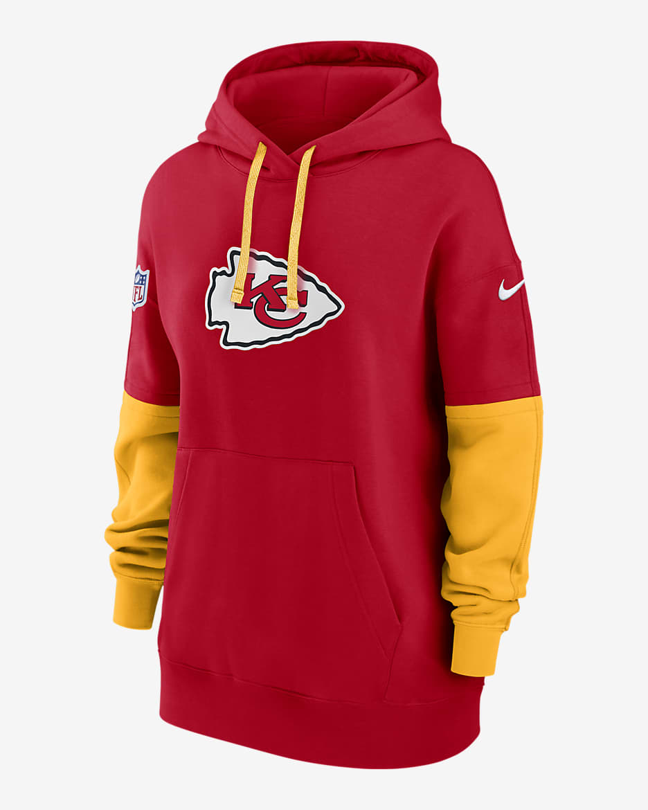 Kansas City Chiefs Sideline Essential Women's Nike NFL Pullover Hoodie - Scarlet