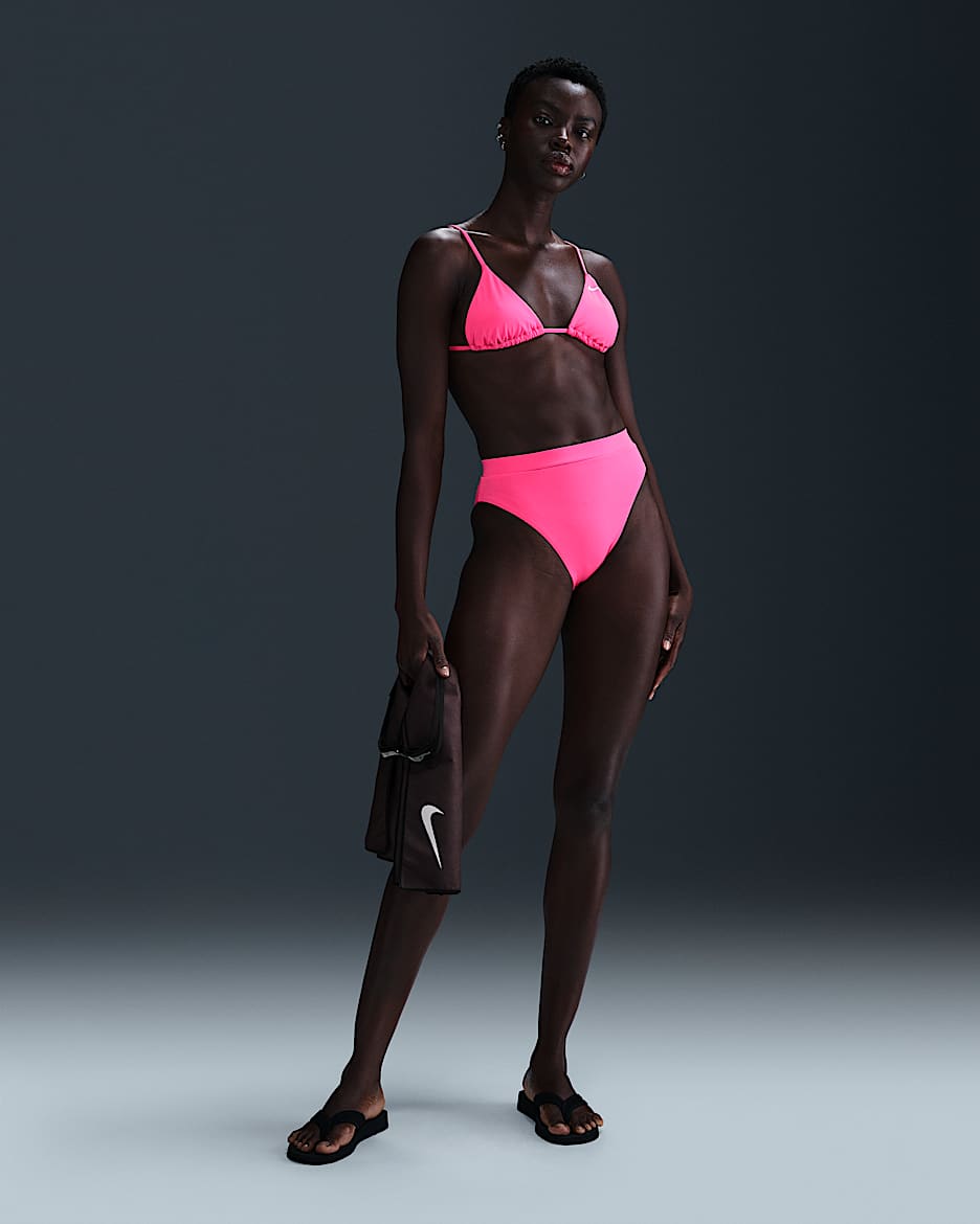Prenda para la parte inferior de natación de cintura alta para mujer Nike Essential - Hiperrosa