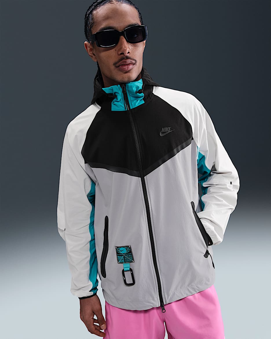 Nike Tech Men's Woven Windrunner Full-Zip Jacket - Black/Dusty Cactus