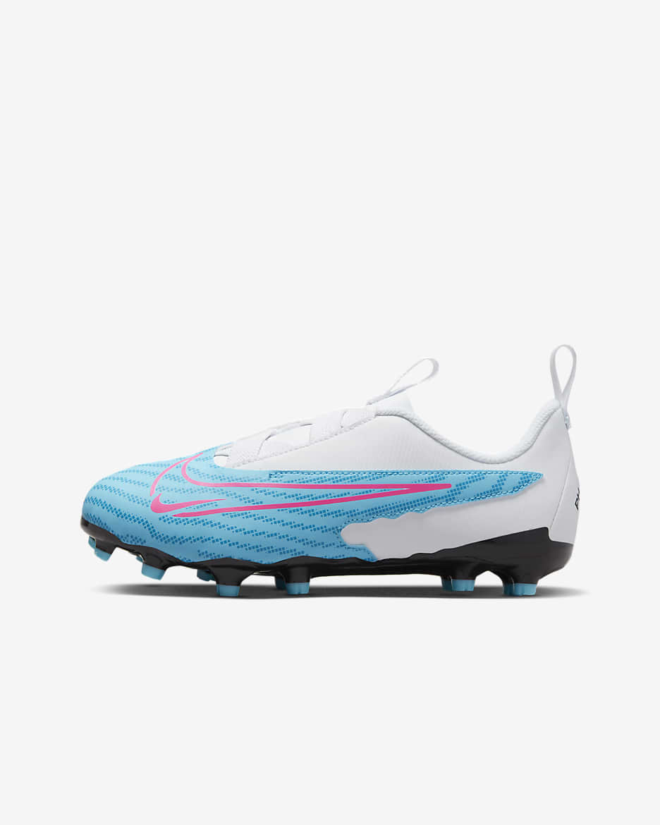 Nike Jr. Phantom GX Academy Older Kids' Multi-Ground Low-Top Football Boot - Baltic Blue/White/Laser Blue/Pink Blast