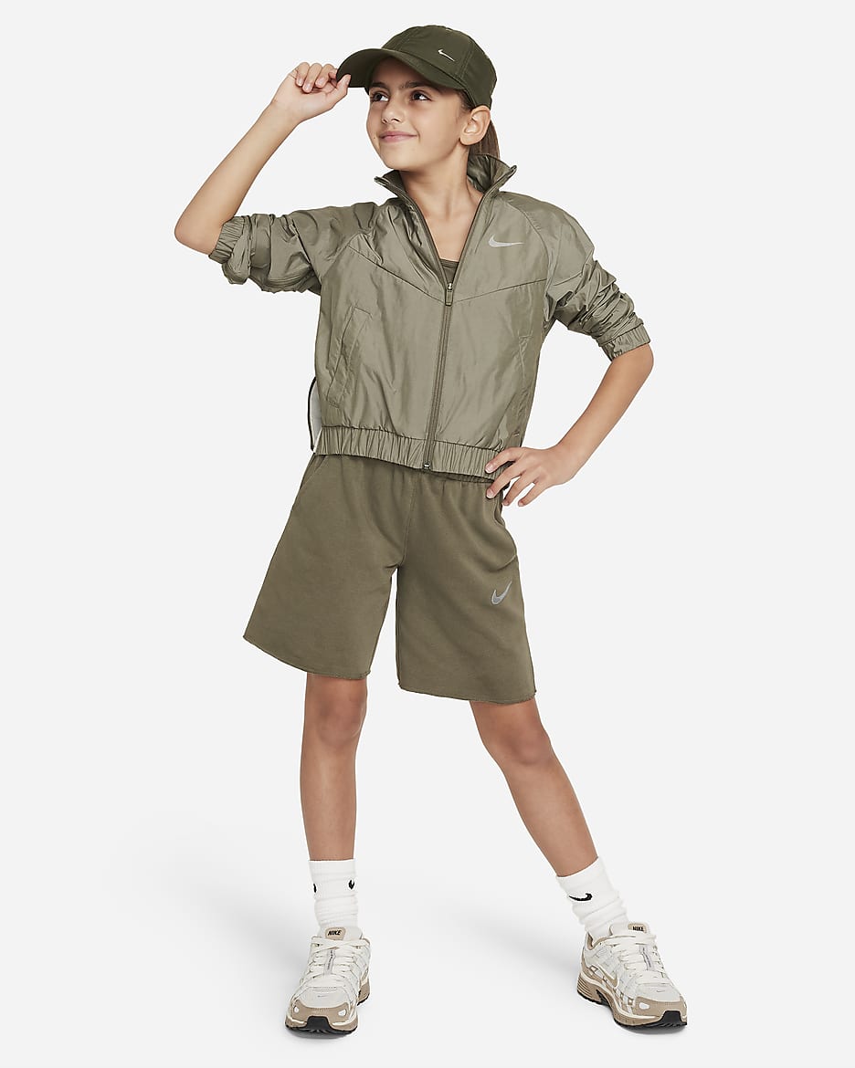 Nike Sportswear Older Kids' (Girls') Dri-FIT Fleece Shorts - Medium Olive