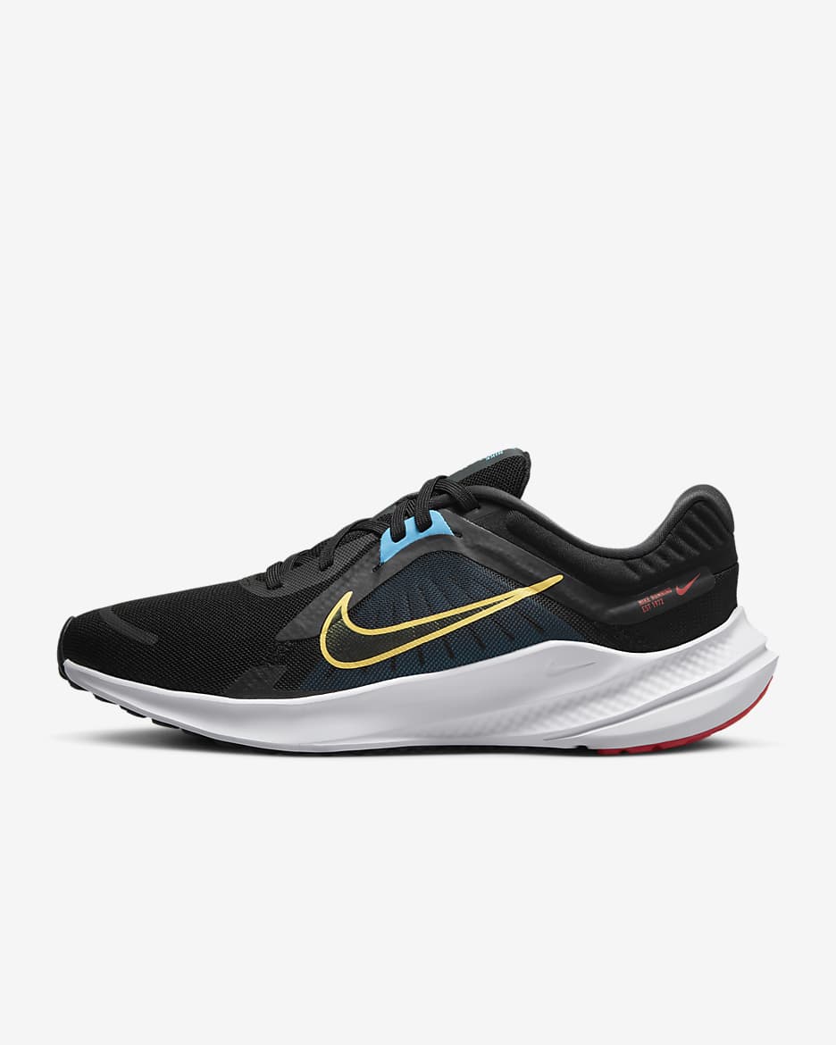 Nike Quest 5 女款路跑鞋 - 黑色/白色/Picante Red/Citron Pulse