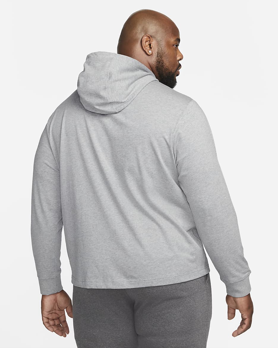 Nike Sportswear Club Men's Jersey Pullover Hoodie - Dark Grey Heather/White