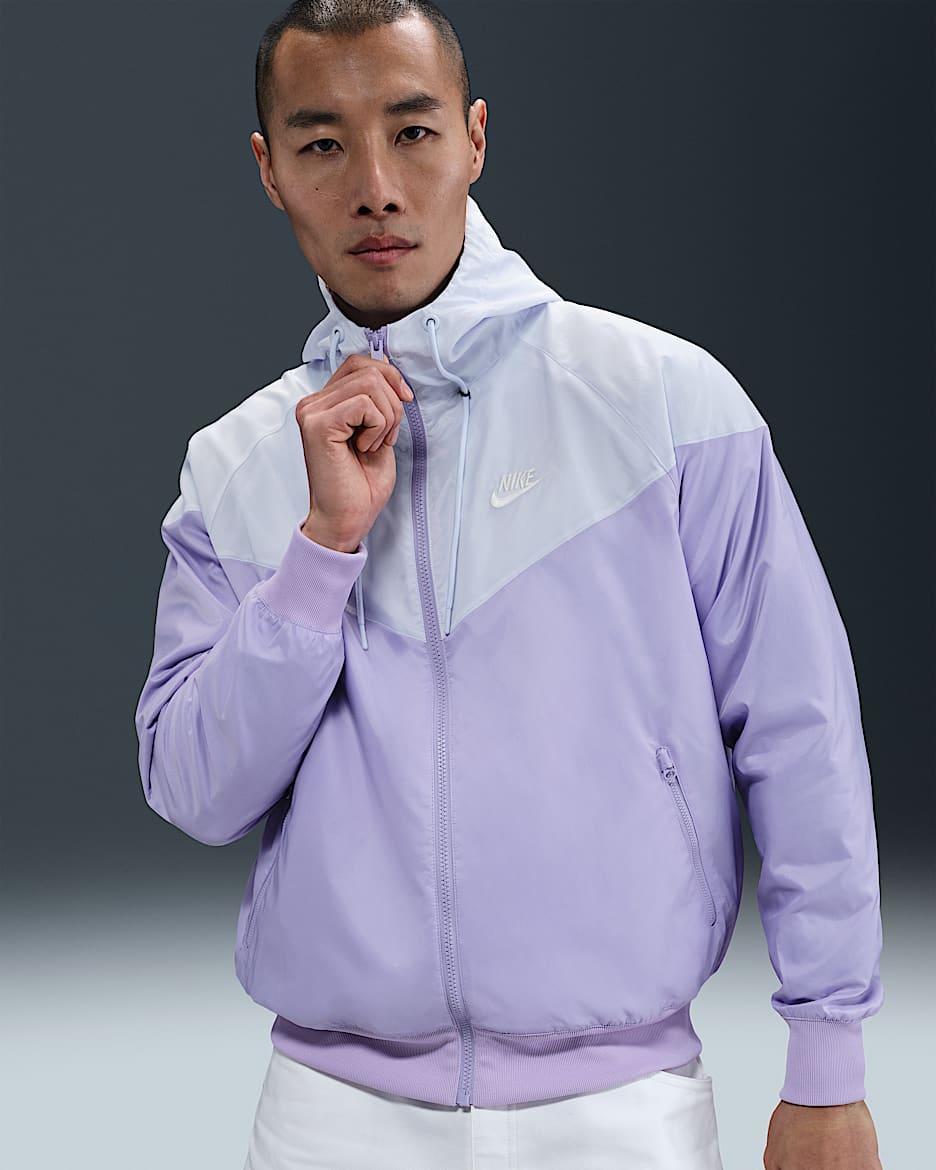 Nike Sportswear Windrunner Men's Hooded Jacket - Hydrangeas/Football Grey/Sail