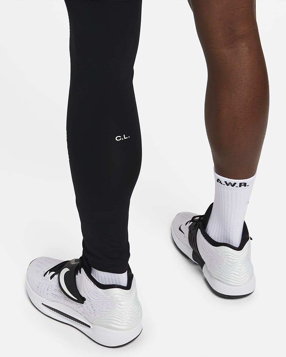 NOCTA Men's Single-Leg Basketball Tights (Left) - Black/White/Anthracite/White