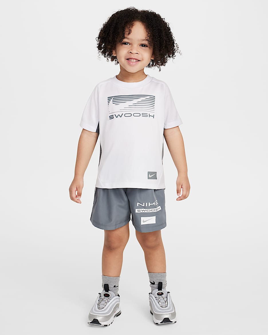 Nike Dri-FIT Toddler 2-Piece Multi Woven Shorts Set - Smoke Grey